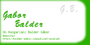 gabor balder business card